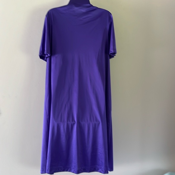 VTG Vanity Fair Purple Robe Button Front Floral Embroidery Sz L - Picture 3 of 11